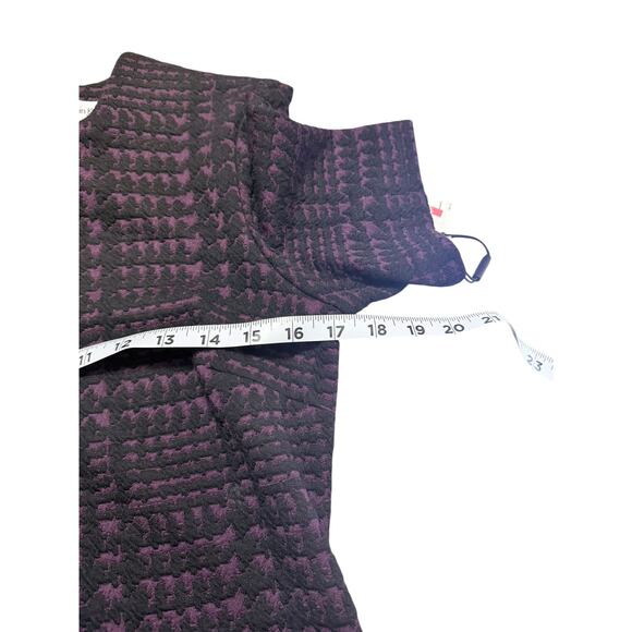 Calvin Klein Houndstooth Short Sleeve Fit & Flare Purple Black Dress Size 2 NWT - Picture 6 of 7